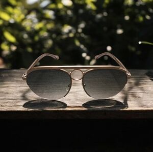 Chloe Gold Petrol Aviator Sunglasses